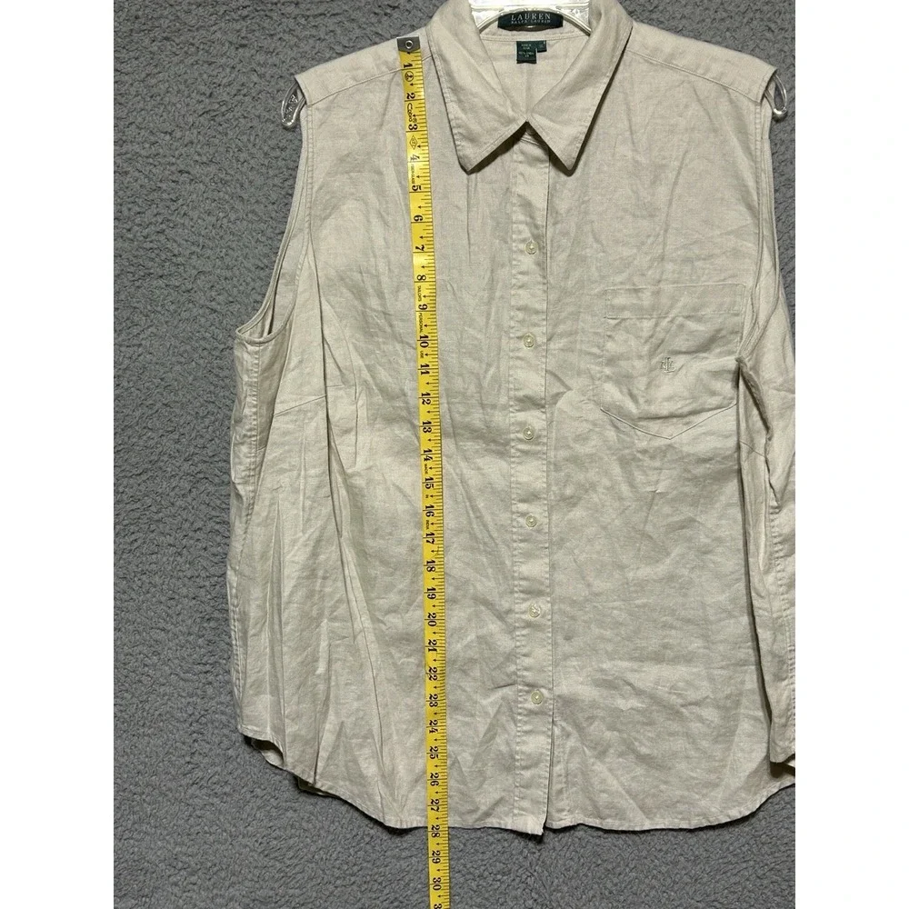 Lauren Ralph Lauren Womens 1X 100% Linen‎ Vest Minimalist Lightweight Beach